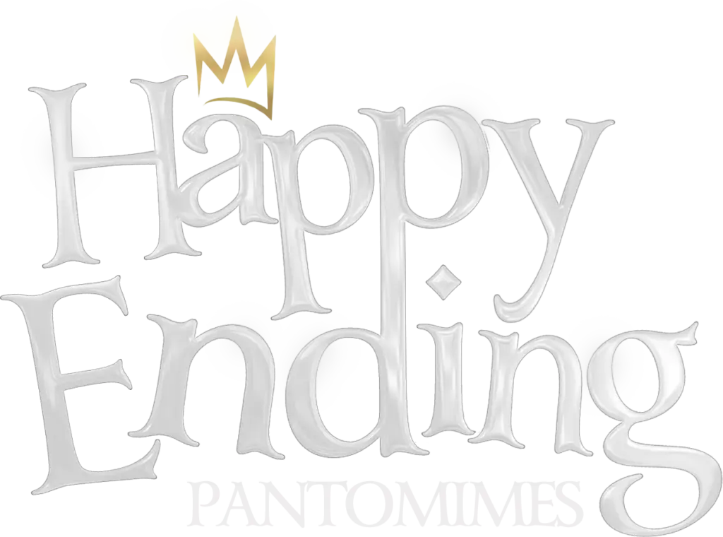 Happy Ending Pantomimes white logo